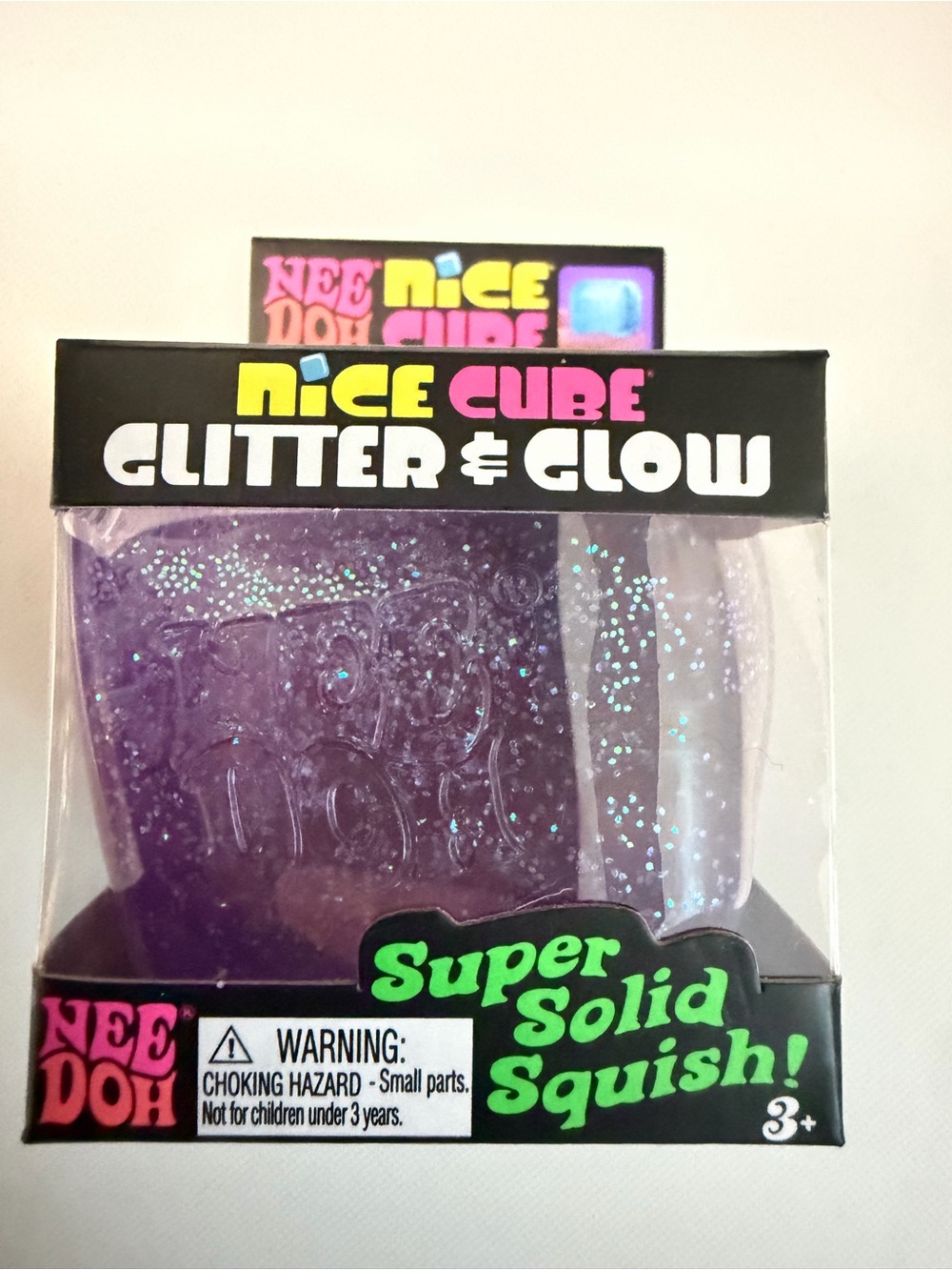 Nice Cube Glitter & Glow Purple Stress Toy